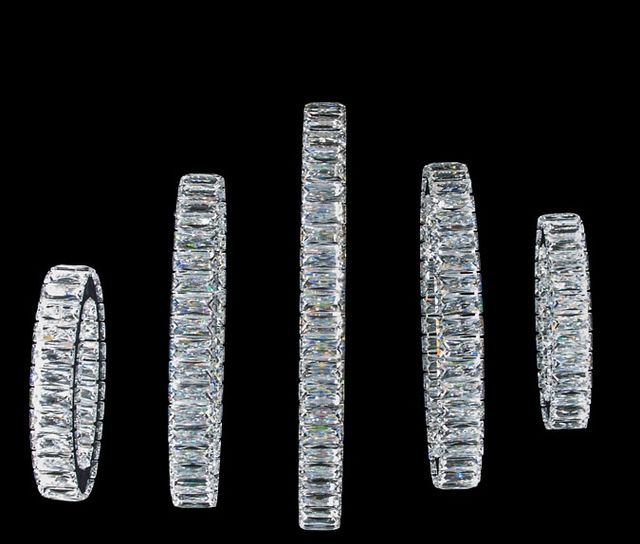 Michael Amini® Solar Hoops Small Silver LED Chandelier-0