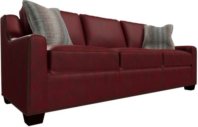 Craftmaster® Customizable CM Leather Sofa with Pillows-3