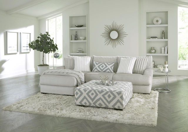Inspired Home 938 2-Piece Tweed Silver Left-Arm Facing Sectional and Chaise-1