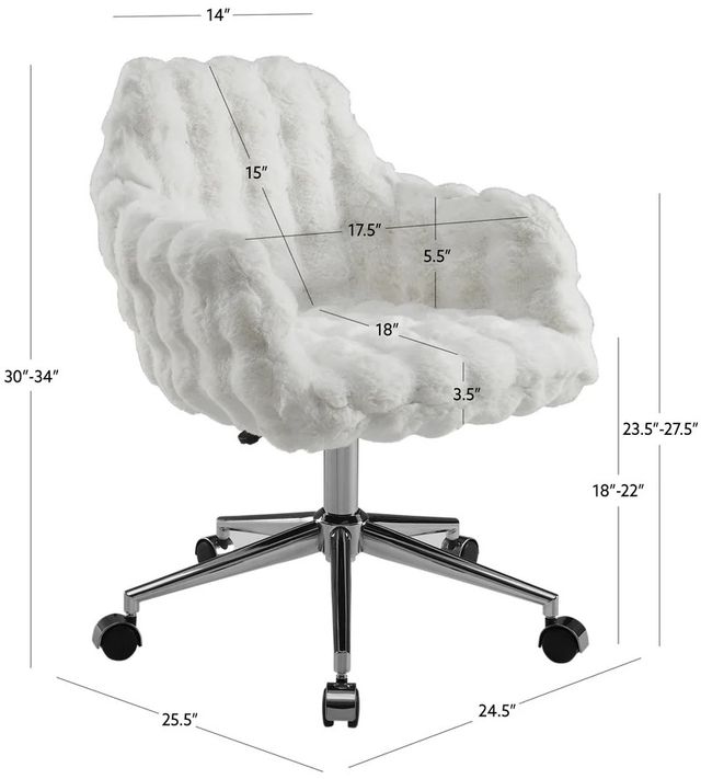 Linon Dawson White Cloud Bubble Office Chair-2