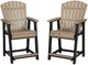 Signature Design by Ashley® Fairen Trail 2-Piece Black/Driftwood Polyethylene/Stainless Steel Outdoor Tall Barstool-0