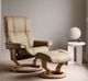 Stressless® by Ekornes® Customizable Mayfair Small Manual Recliner and Ottoman with Classic Base-1