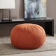 Olliix by Madison Park Orange Kelsey Round Pouf Ottoman-3
