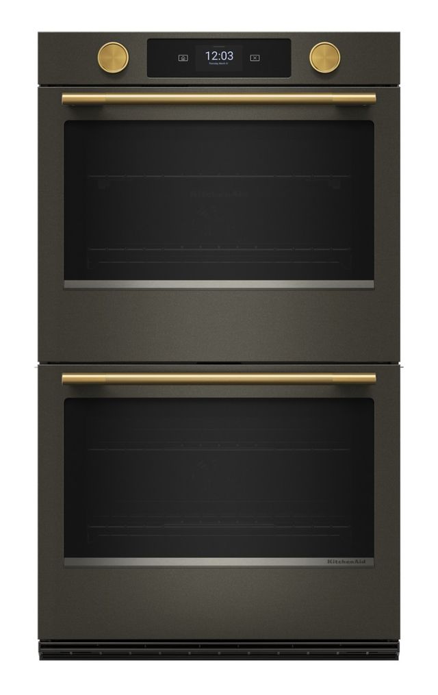 KitchenAid® 30" Black Ore Smart Double Electric Wall Oven with Assisted Cook Cycles-4