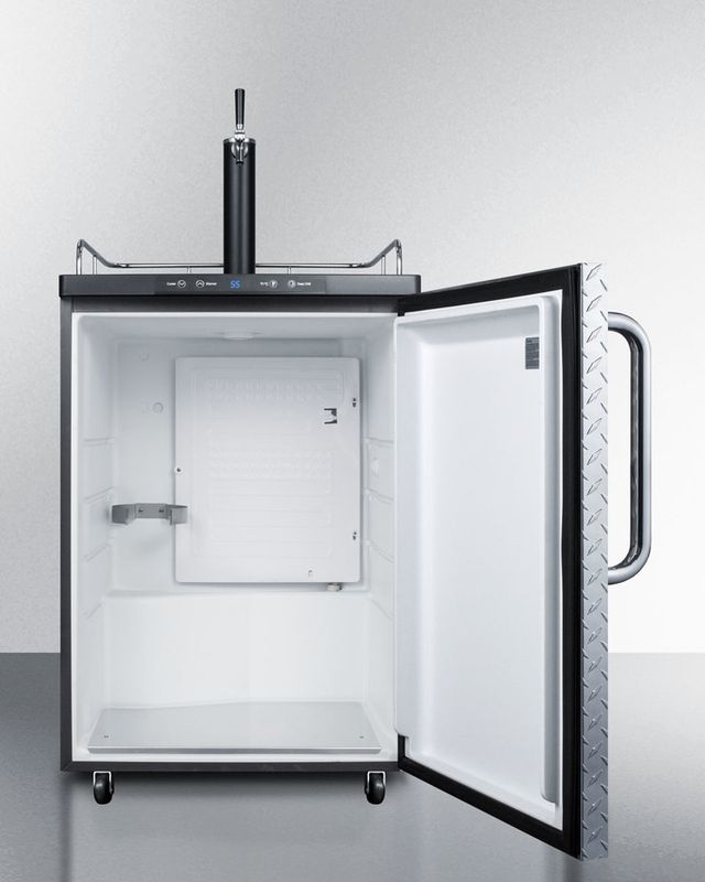 Summit® 5.6 Cu. Ft. Diamond Plate Beer Cooler/Kegerator-2