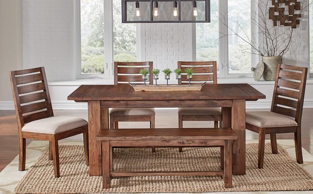 A-America® Anacortes Salvage Mahogany Trestle Dining Table-2
