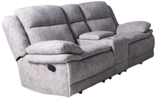 JB Collection Winnie Zaftig Dove Manual Reclining Loveseat with Console-0