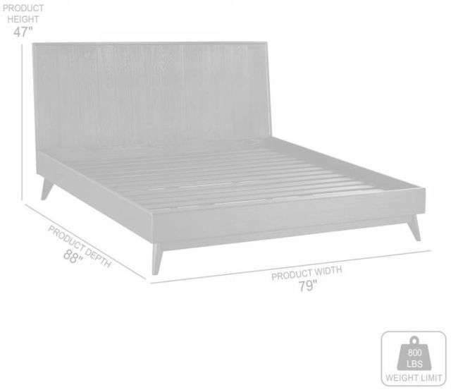 Armen Living Carnaby Black Brushed King Platform Panel Bed-2