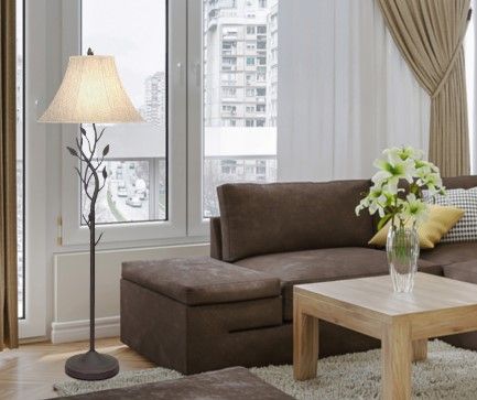 Cal® Lighting & Accessories Grey-White Floor Lamp-1