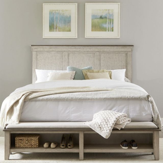 Liberty Furniture Ivy Hollow Dusty Taupe/Weathered Linen King Storage Bed-1