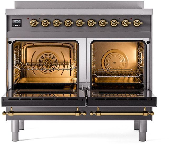 Ilve® Nostalgie II Series 40" Graphite Matte Pro Style Induction Range-1