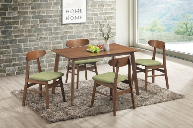 New Classic® Home Furnishings Morocco 5-Piece Green/Walnut Dining Set-1