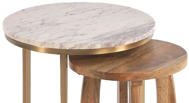 Jaipur Furniture Vaasa Antique Brass Nesting Table -1
