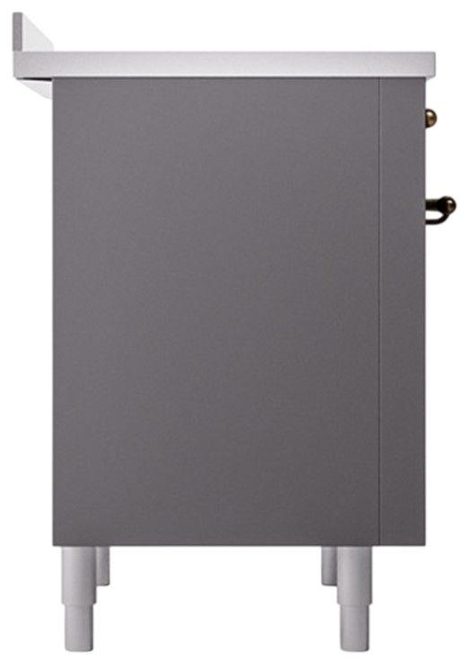 Ilve® Nostalgie II Noblesse 36'' Graphite Matte Pro Style Induction Range with Burnished Trim-2