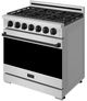 Thor Kitchen Gordon Ramsay Collection 36" Stainless Steel Pro Style Liquid Propane Range with Precision Knob Control and Black Trim-3
