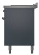 Ilve® Nostalgie II Noblesse 60'' Blue Gray Pro Style Dual Fuel Range with Burnished Trim-3