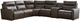 Benchcraft® ModZ 6-Piece Chocolate Modular Power Reclining Sectional with Audio Console-0