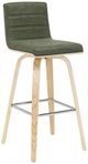 Armen Living Vienna 3-Piece Oak/Vintage Green Swivel Barstool Set-0