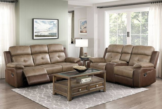 Homelegance® Glendale Brown Double Manual Glider Reclining Loveseat-1