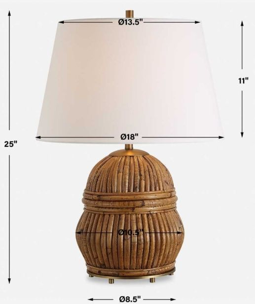 Uttermost® Reed Warm Honey Table Lamp-2