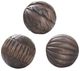 A & B Home 3-Piece Brown Carved Mango Wood Sphere Set-0