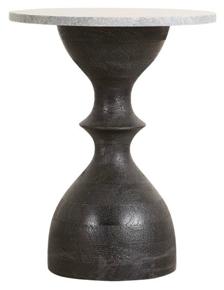 Home Trends & Design Jaipur Martini Black/Vintage Java Side Table-0