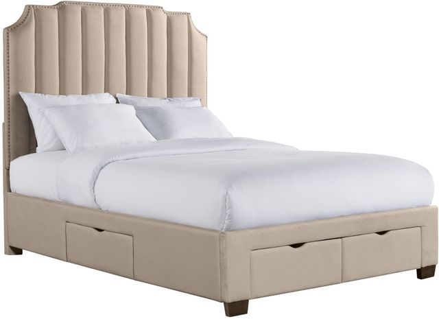 Elements International Harper Sand Queen Upholstered Storage Bed-0