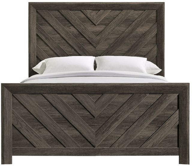 Elements International Eleanor Mocha Gray Queen Panel Bed-3