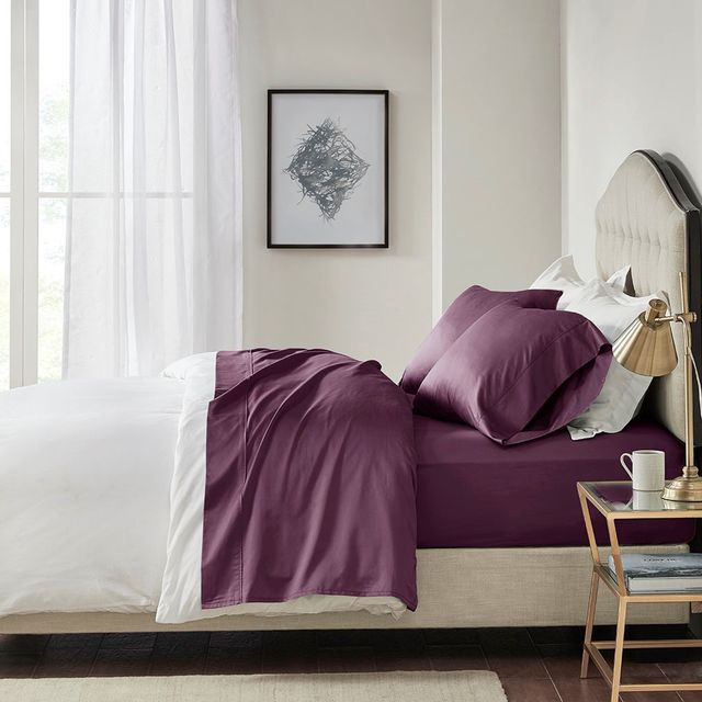 Olliix by Madison Park Plum King 600 Thread Count 100% Pima Cotton Sheet Set-3
