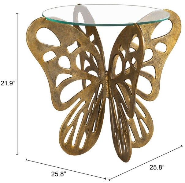 Zuo® Modern Motyl Gold Accent Table-1