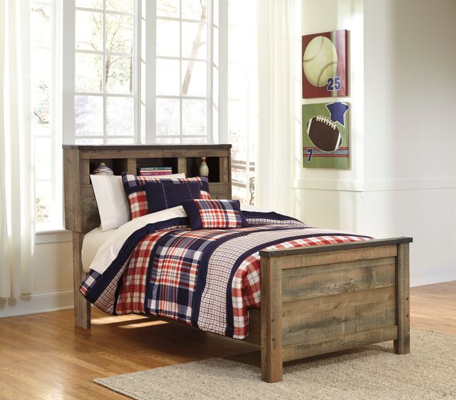 Signature Design by Ashley® Trinell Rustic Brown Twin Bookcase Headboard-3