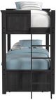 Elements International Hampton Kids Charcoal Youth Twin/Twin Bunk Bed with Ladder and Trundle-2