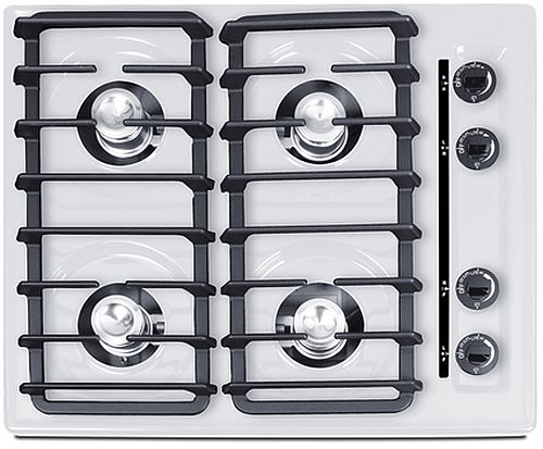 Summit® 24" White Gas Cooktop-0