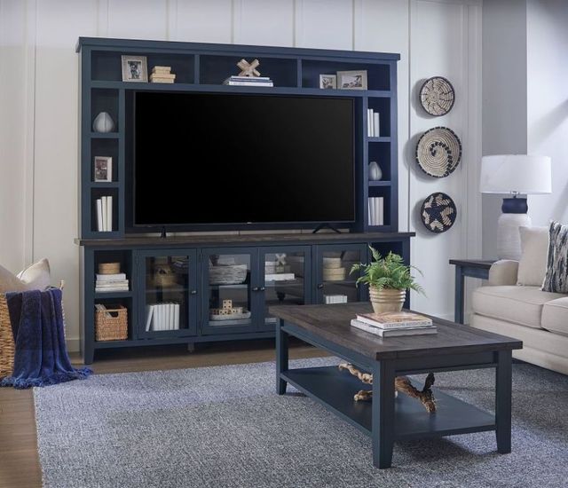 aspenhome® Eastport Malta Blue 97" Console and Hutch-1
