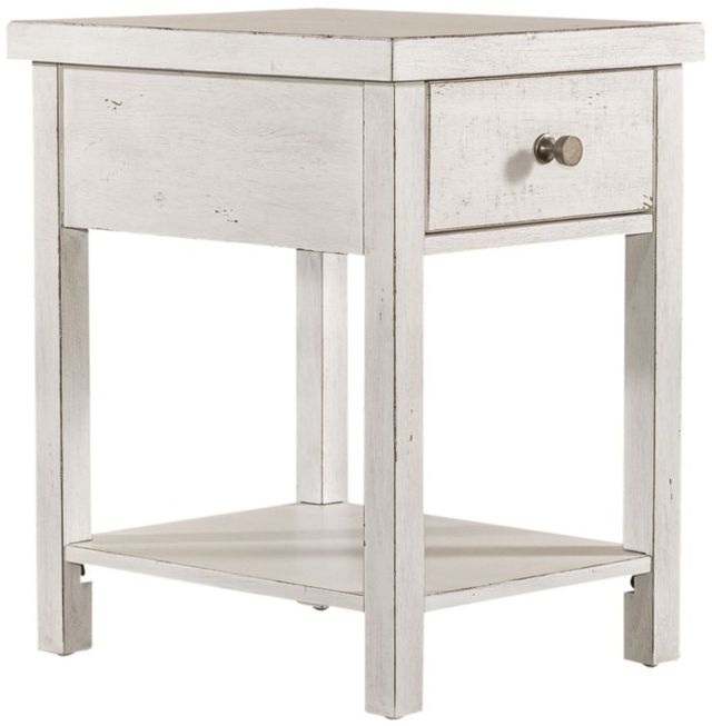 Liberty Furniture Modern Farmhouse Flea Market White Chairside Table-0