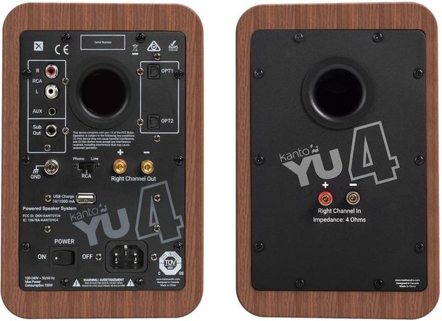 Kanto YU4 Walnut Powered Speakers (Pair)-2