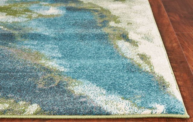KAS Rugs Watercolors Teal Abstract 5'x8' Rug-1