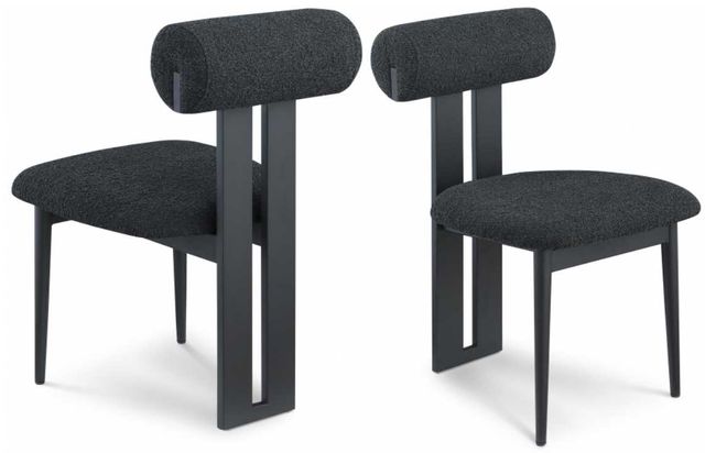 Meridian Furniture Dario Black Boucle Upholstered Dining Chair-1