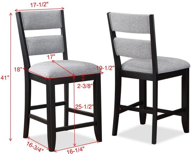 Crown Mark Frey Black/Gray Counter Stool-2