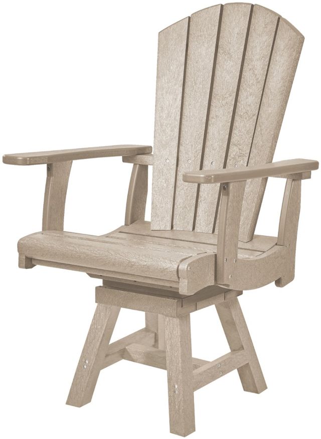 C.R. Plastic Generation Line Beige Addy Swivel Dining Arm Chair-1