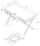 Monarch Specialties Inc. Dark Brown Reclaimed Wood 48" Computer Desk-3