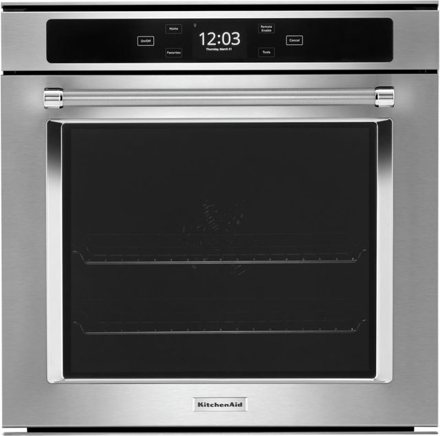 KitchenAid® 24" FingerPrint Resistant Stainless Steel Single Electric Wall Oven-0