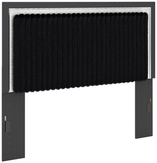 Signature Design by Ashley® Birmonton Black Queen Upholstered Panel Headboard-0