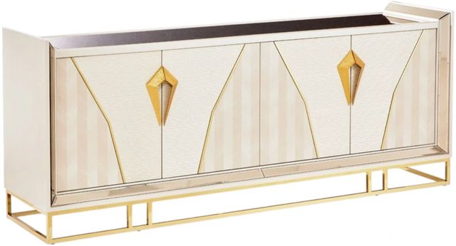 Michael Amini® Carmela Shimmer Ivory Console Table-0