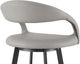 Armen Living Ramona Light Gray/Matte Black Swivel Bar Stool-5