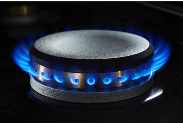 Close view of a JennAir gas burner