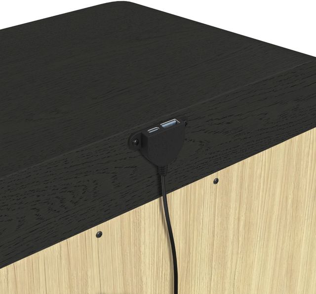 Elements International Ridgemont Black Nightstand-4
