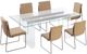 Modus Furniture Crossroads 2.0 Moorea Clear/Bronze Double Pedestal Rectangular Dining Table-4