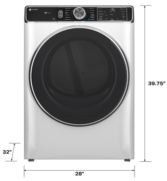 GE Profile™ 7.8 Cu. Ft White Electric Dryer-2