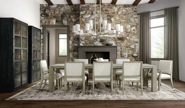 Hooker® Furniture Linville Falls Linn Cove Mink/Remington Porcelain Upholstered Dining Arm Chair-1